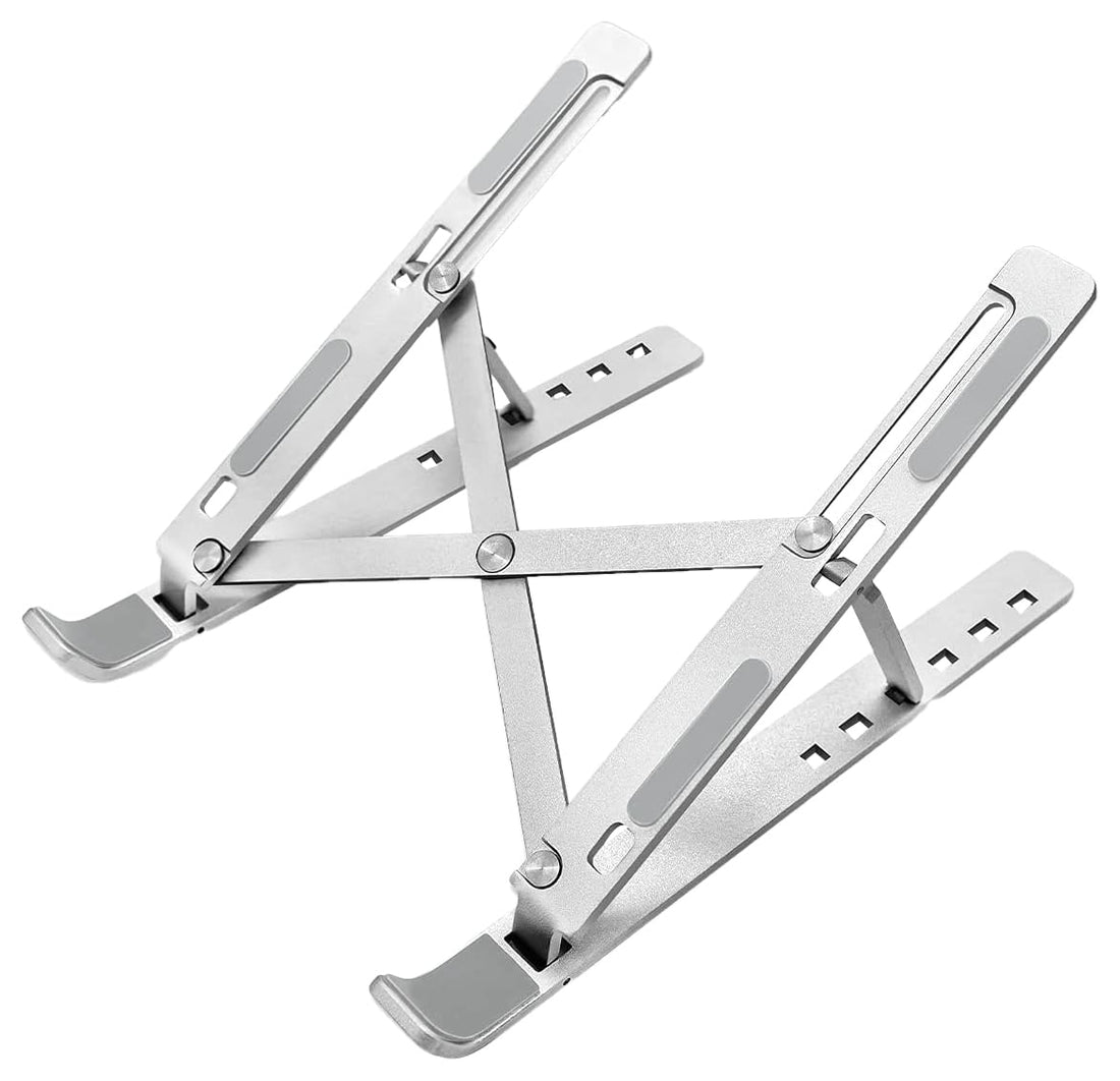 Zonic Z1069 Laptop Stand, Adjustable Portable Laptop Holder for Desk, Aluminum Ventilated Notebook Riser for MacBook Air Pro, More 10-15.6 inches PC Computer, Tablet, iPad (Silver)