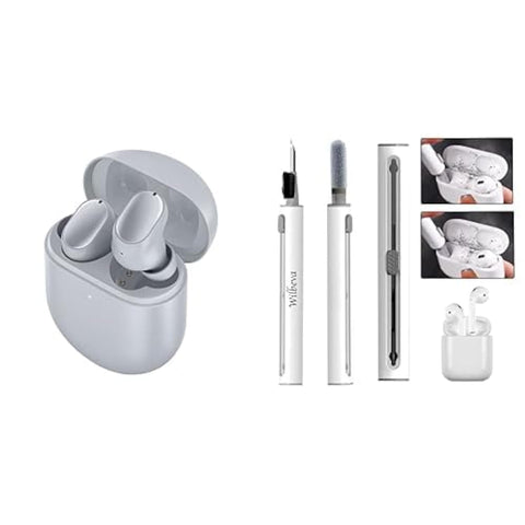 Xiaomi Earbuds Bundle( Redmi Buds 3 Pro Wireless Smart Earbuds with Noise Cancelation, Dual-device connectivity, Wireless charging, 28h long battery life - Gray + Wilbeva cleaner kit for airpods)
