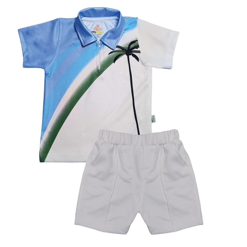 Baby Shoora Boys Half Sleeves T-Shirt&Short Printed Palm Tree Half Sleeves T-Shirt&Short (pack of 1)