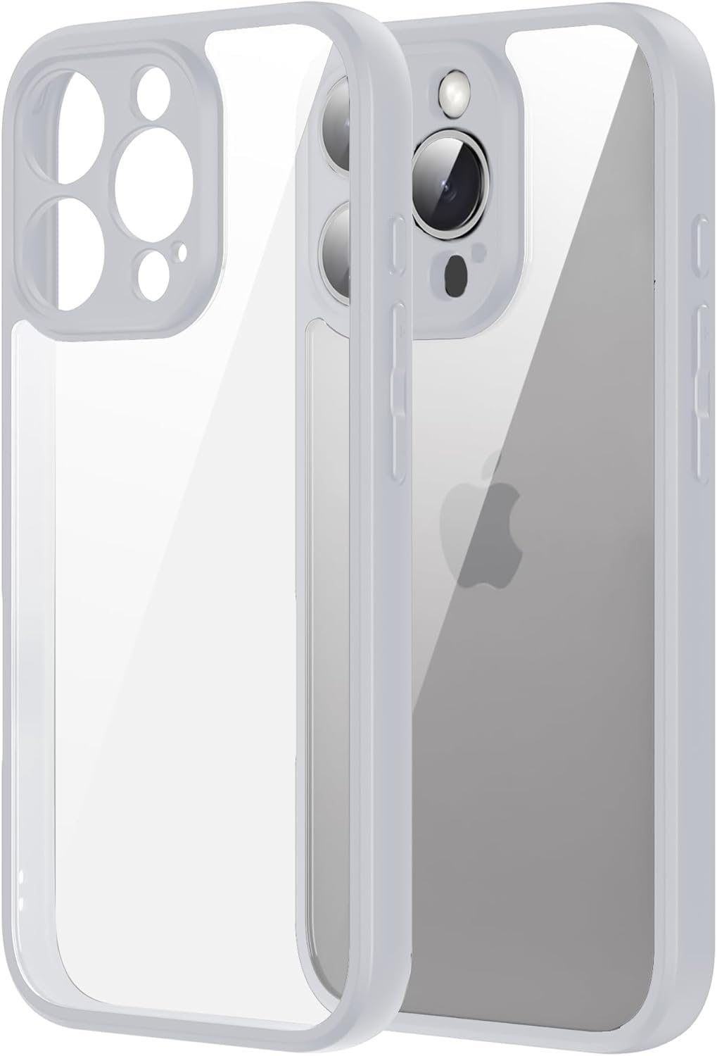 Dl3 Mobailk Case Compatible With iPhone 12 Pro Max (6.7 Inch), Clear Case Shockproof Hard PC +Soft Silicone [Not Yellowing] Transparent Protective Slim Case Phone (A gray)