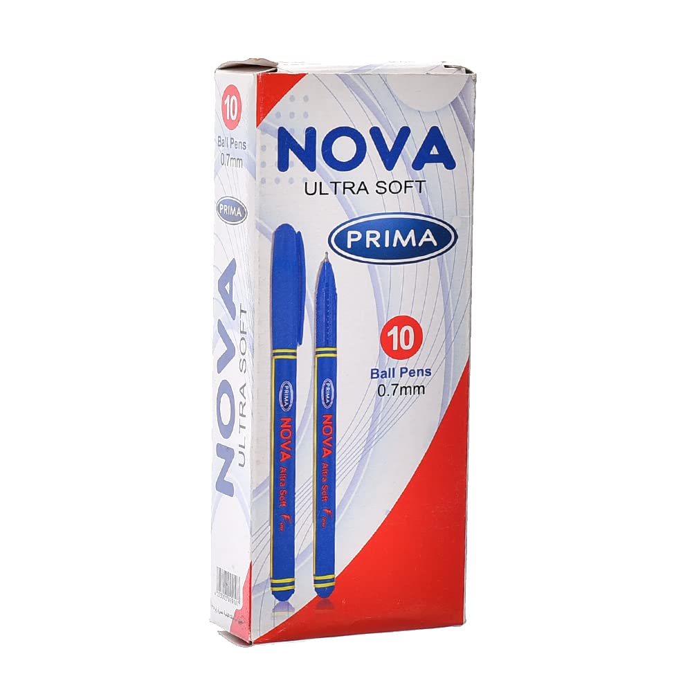 Prima ballpoint pen nova blue pack of 10 pens