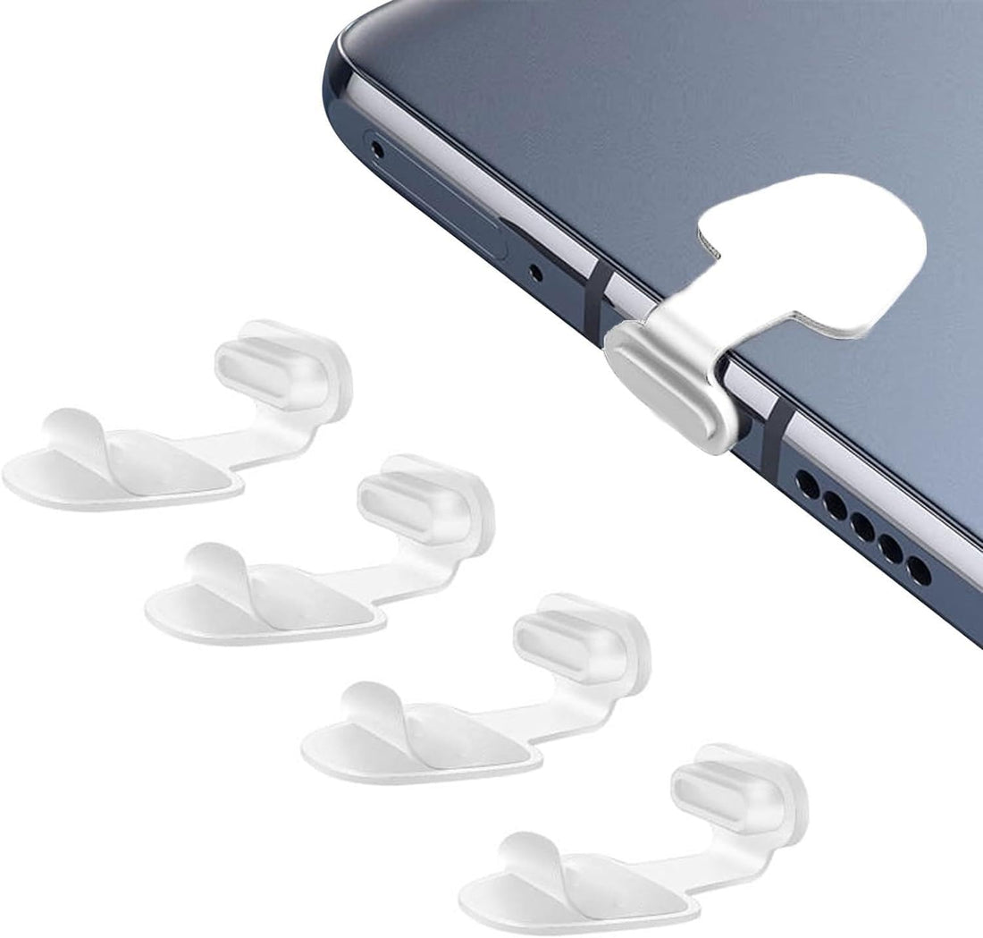Type C Dustproof Cover, Mobile Phone Socket Dust Cover, Waterproof Charging Socket Protector, Protect Your Device with Type C Dustproof Cover, Now in Al-Israa (White, 4PCS)