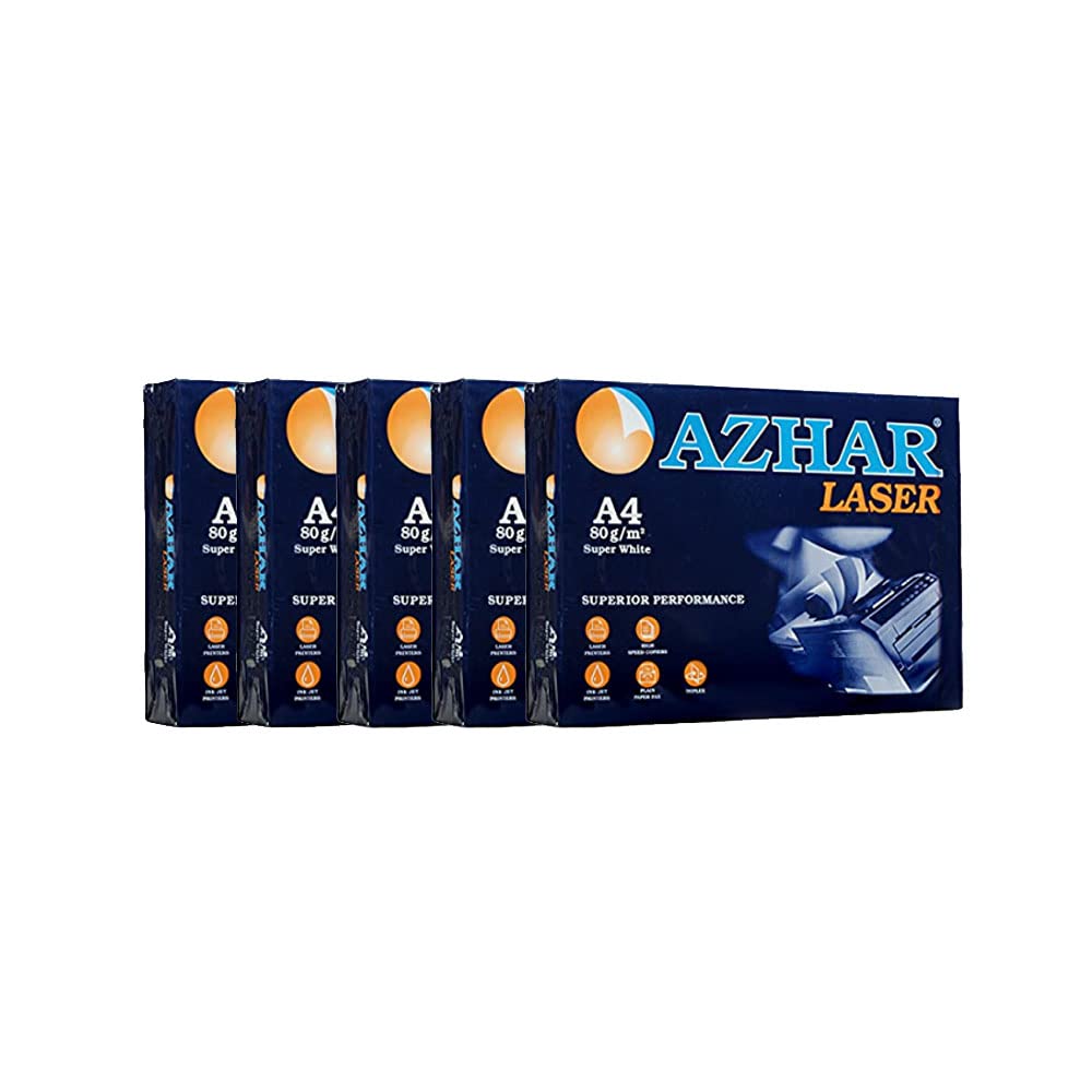 Azhar White Premium A4 Paper 80gsm 5 Packs [2500 Paper]