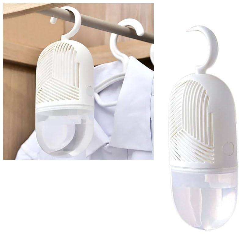 Rana Store Hanging Dehumidifier for Wardrobe Ventilation Reusable Dehumidifier Mold for Wardrobe Bedroom Bathroom (1 Piece, White)