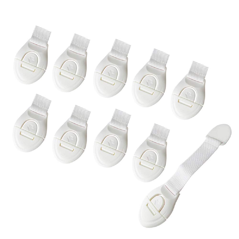 Nyganmelloz 10 Pack Child Safety Cabinet Latches with 3M Strong Adhesive