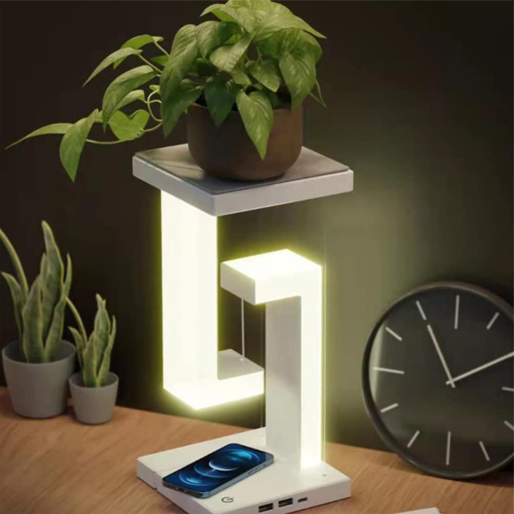 2 in 1 Wireless Charging Table Lamp Suspension Table Lamp Eye Protection LED Night Light with Mobile Phone Wireless Charging for Bedroom Bedside Home Desktop Night Light Romantic Decor