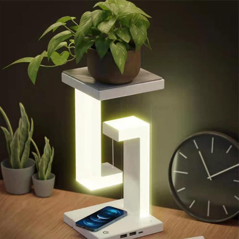 2 in 1 Wireless Charging Table Lamp Suspension Table Lamp Eye Protection LED Night Light with Mobile Phone Wireless Charging for Bedroom Bedside Home Desktop Night Light Romantic Decor