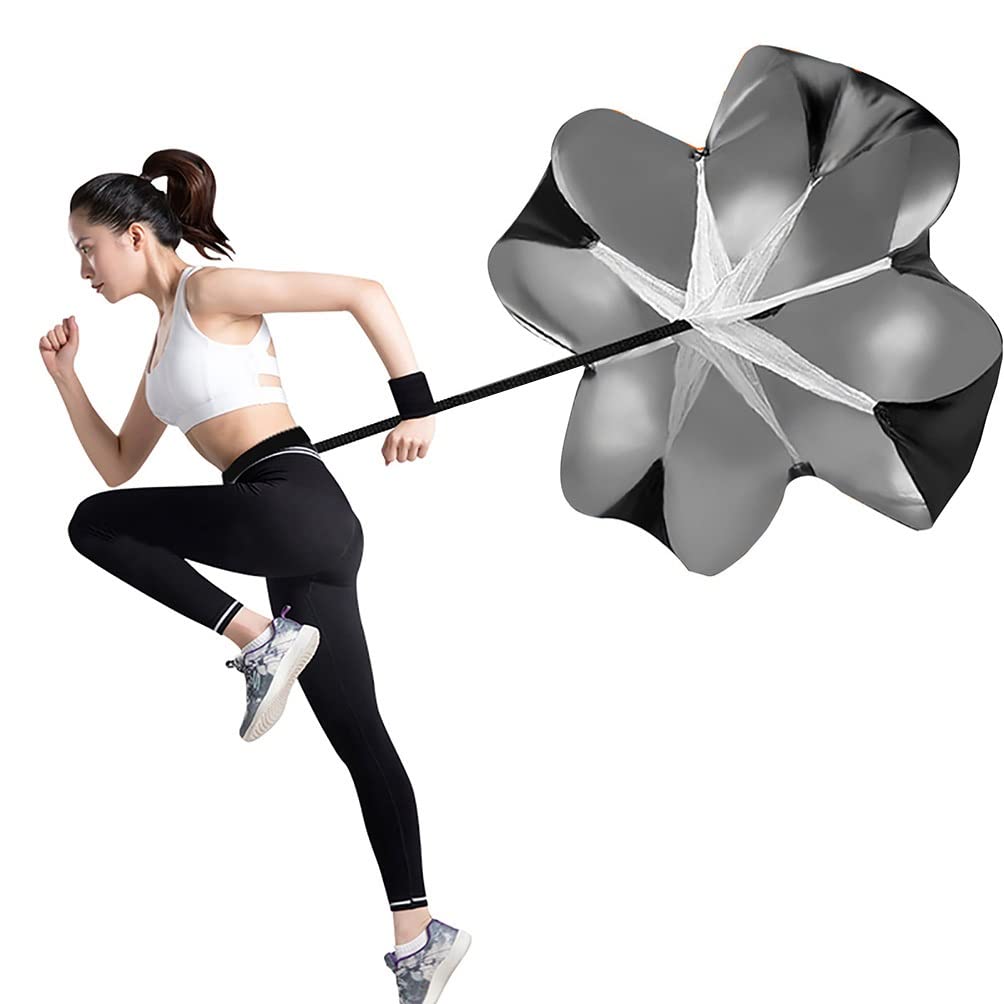 AGYHAM Running Speed Training Resistance Parachute，Basketball Soccer Cycling Track Field Speed Training Running Parachute (Color : Black, Size : 141cm)