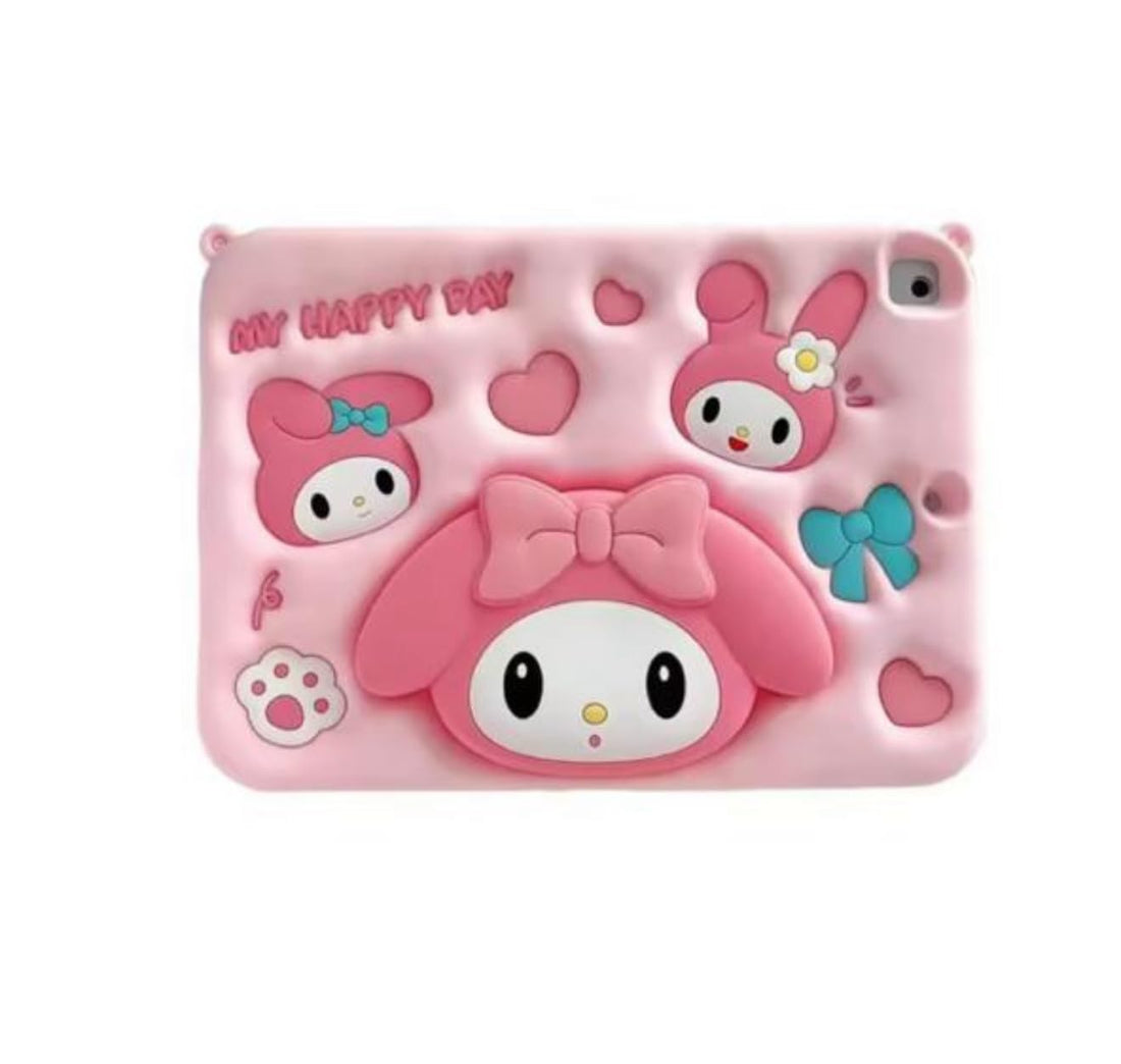 Fekra Cartoon 3D Silicon Handle Stand Cover For iPad Mini 6 Generation 2021 8.3 Inch Funda Case (With Rope) (melody)