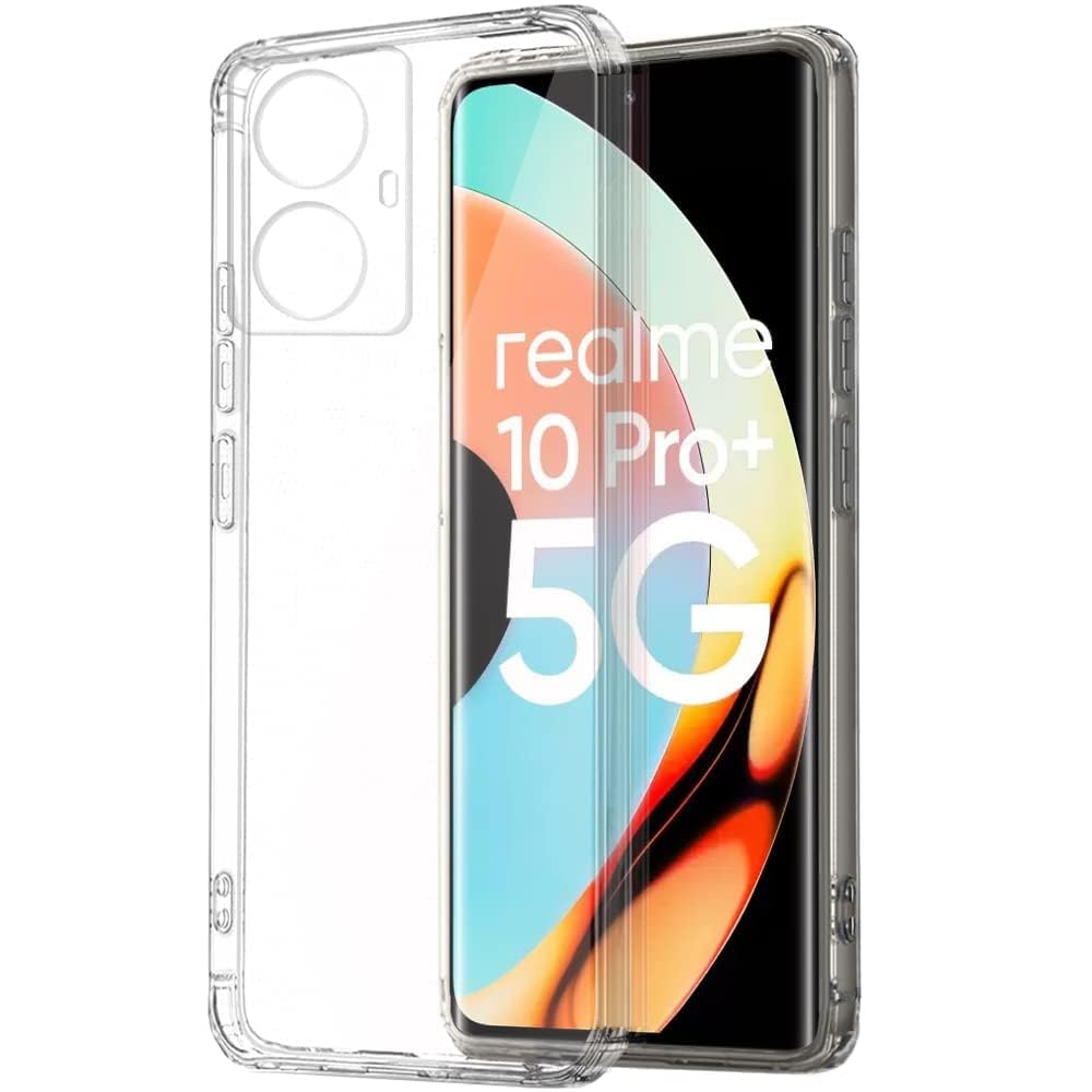 (Oppo Realme 10 Pro+ Plus 5G) Clear Case Soft TPU Bumper Silicone Bumper Full Camera Protection Cover For Oppo Realme 10 Pro Plus 5G