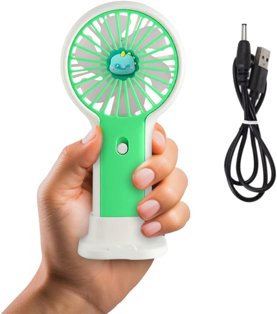 Mini Portable USB Hand Fan With Stand, Rechargeable Desk Fan, High Speed Cooling Fan, Single Speed Personal Fan, Compact Travel Fan For Home Office Outdoor (Green)