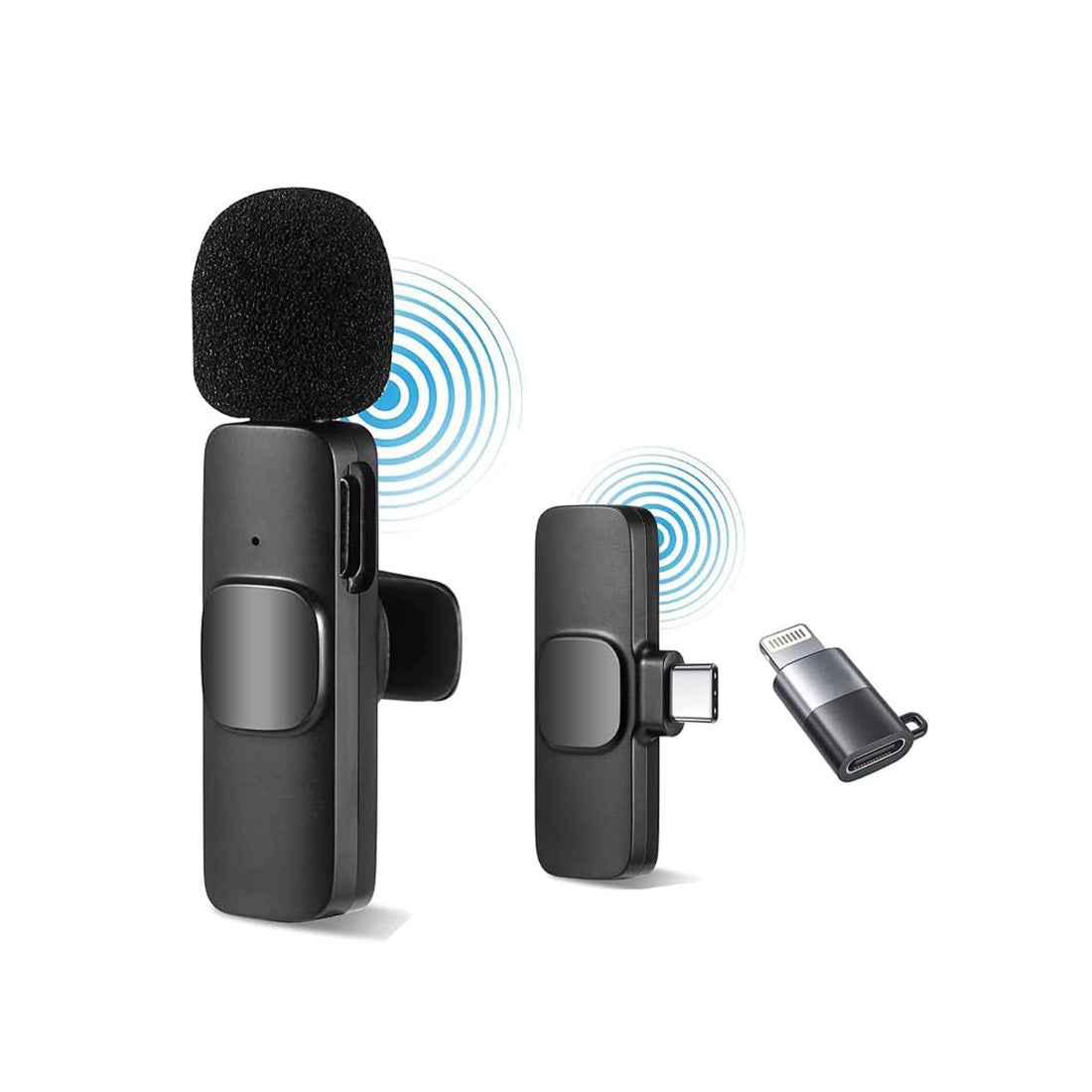 Imaginea K8 Wireless Microphone Clip Mic, Digital Mini Lavalier Microphones, Lapel Clip-on Collar Microphone Compatible for iPhone & All iOS Devices