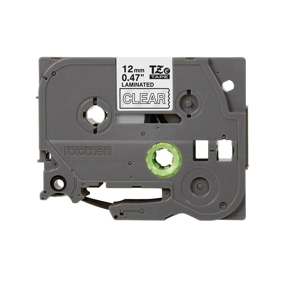Brother P-touch label tape 12mm White on Clear TZe-135