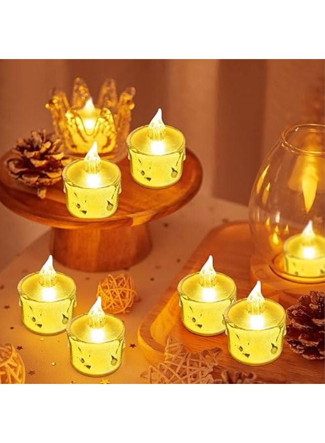 24 Pack Flameless Led Tealights Battery Operated Flickering Fake Electric Candles
