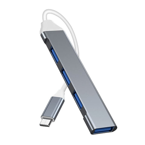 HIYAA USB C Hub Adapter 4-Port USB Hubs Ultra Slim USB Data Hub with 3 USB 2.0, 1 USB 3.0 Docking Station Portable USB Splitter for Desk Extender Mac Mini/Pro,PC/Flash Drives/ PS5