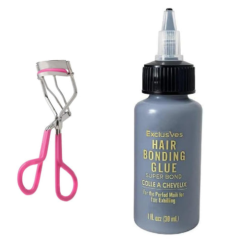 Super Strong Hold Eyelash Adhesive, Waterproof, 48-Hour Long-Lasting Lash Glue, Latex-Free, Hypoallergenic, Quick-Drying-30ml + free eyelash curler