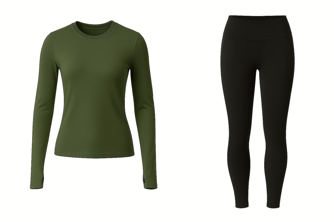 Women's Workout Outfits 2 Pieces Yoga Suits Long Sleeve Crop Top Sport Leggings Active Gym Set