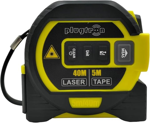 Laser Tape Measure Cross laser line 3 In 1, Laser Measure 131ft40m, Measuring Tape 16ft5m, Cross Line 32ft10m, Digital Laser Distance Meter For Measuring AreaVolumePythagorean-Black&Yellow