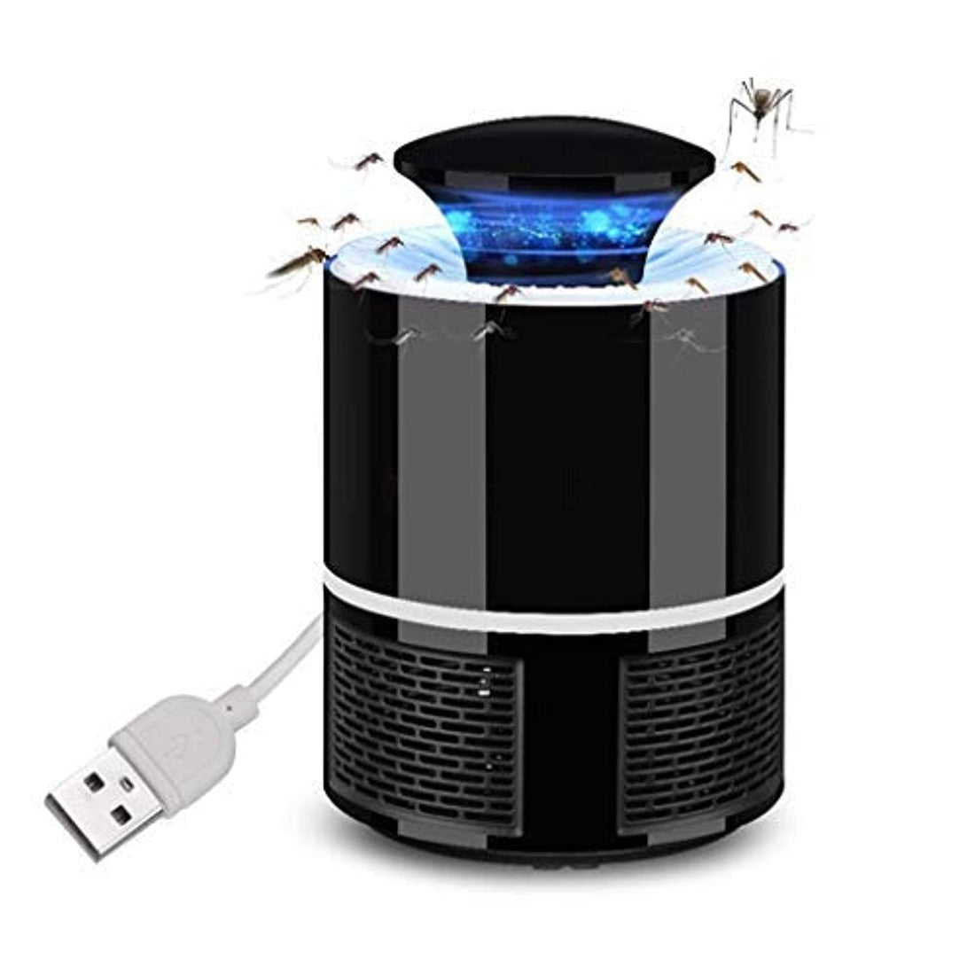 Pest control mosquito traps led repellent trapper electric mosquito inhaler killer lamp - usb without radiation photocatalyst, led lamp mosquito trap lamp for baby pregnant women bedroom black
