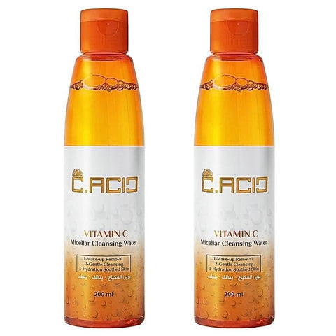 C.Acid Vitamin C Micellar Cleansing Water, Makeup Remover, Skin Brightening, 200ml, (1 + 1)