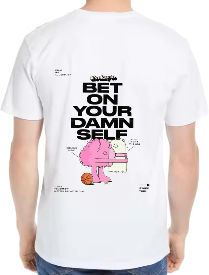 Adam the Illustrator T-shirt back White