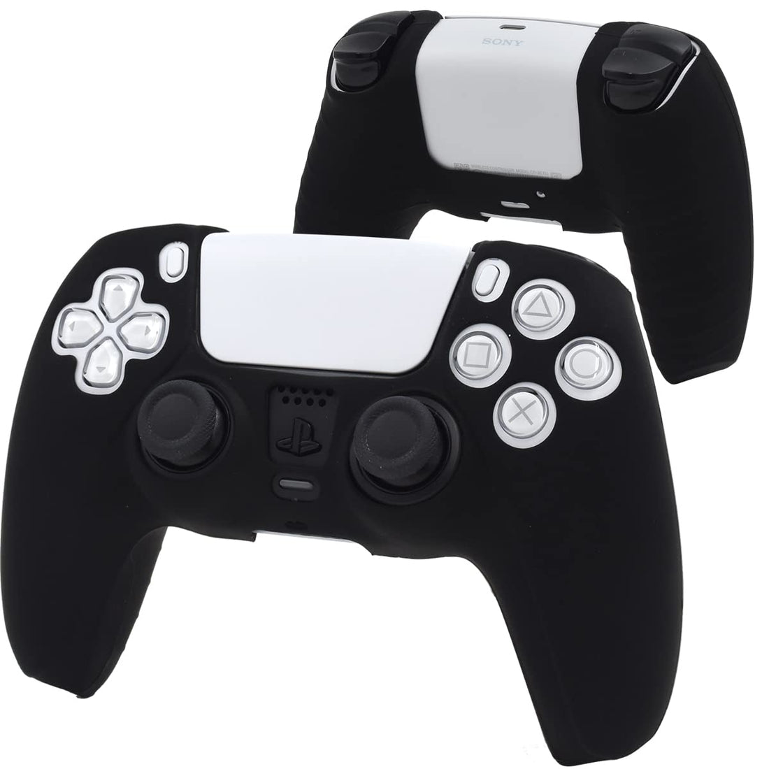 Controller for PS5 (DualSense) PS5 Controller Cover, Silicone, Simple, Soft, Protective Cover, Single Color, Easy to Use, Silicone Rubber, Can Be Operated While Attached ~ [Black]