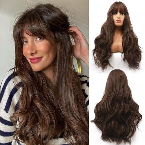 ECIF Women Fluffy Long Curls Slightly Curled Wig