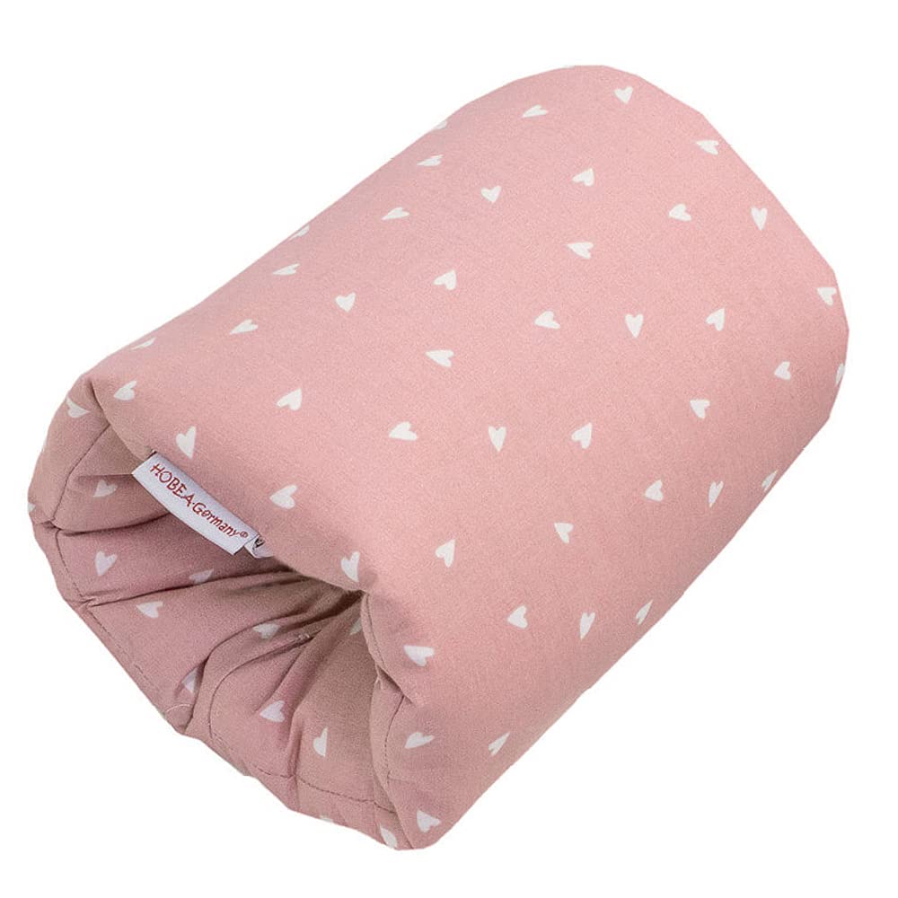 Moro Mini Nursing Pillow Arm Small For Travelling(Hearts Dusky Pink)