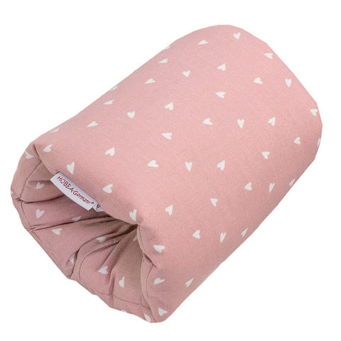 Moro Mini Nursing Pillow Arm Small For Travelling(Hearts Dusky Pink)