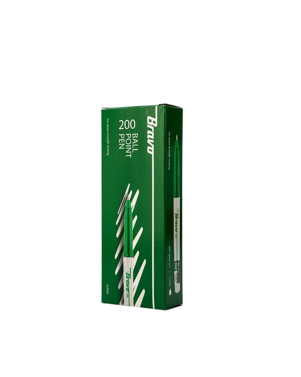Bravo 200 Ballpoint Pen 10-Pack, 1.0 mm Tip Size, Green