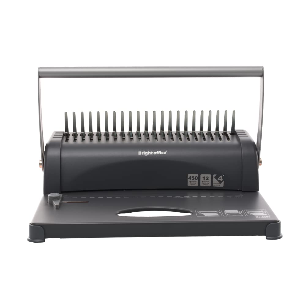 Bright office 8621 binding machine with unique lever structure and ergonomic handle design, saving 30% powerconsumption - black