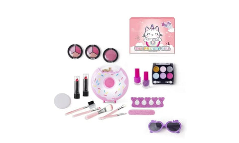 Little Girls Washable Makeup Set, Fantastic-Kids-Toys Washable Baby Girls Makeup Kit with Cosmetic Bag for Girls
