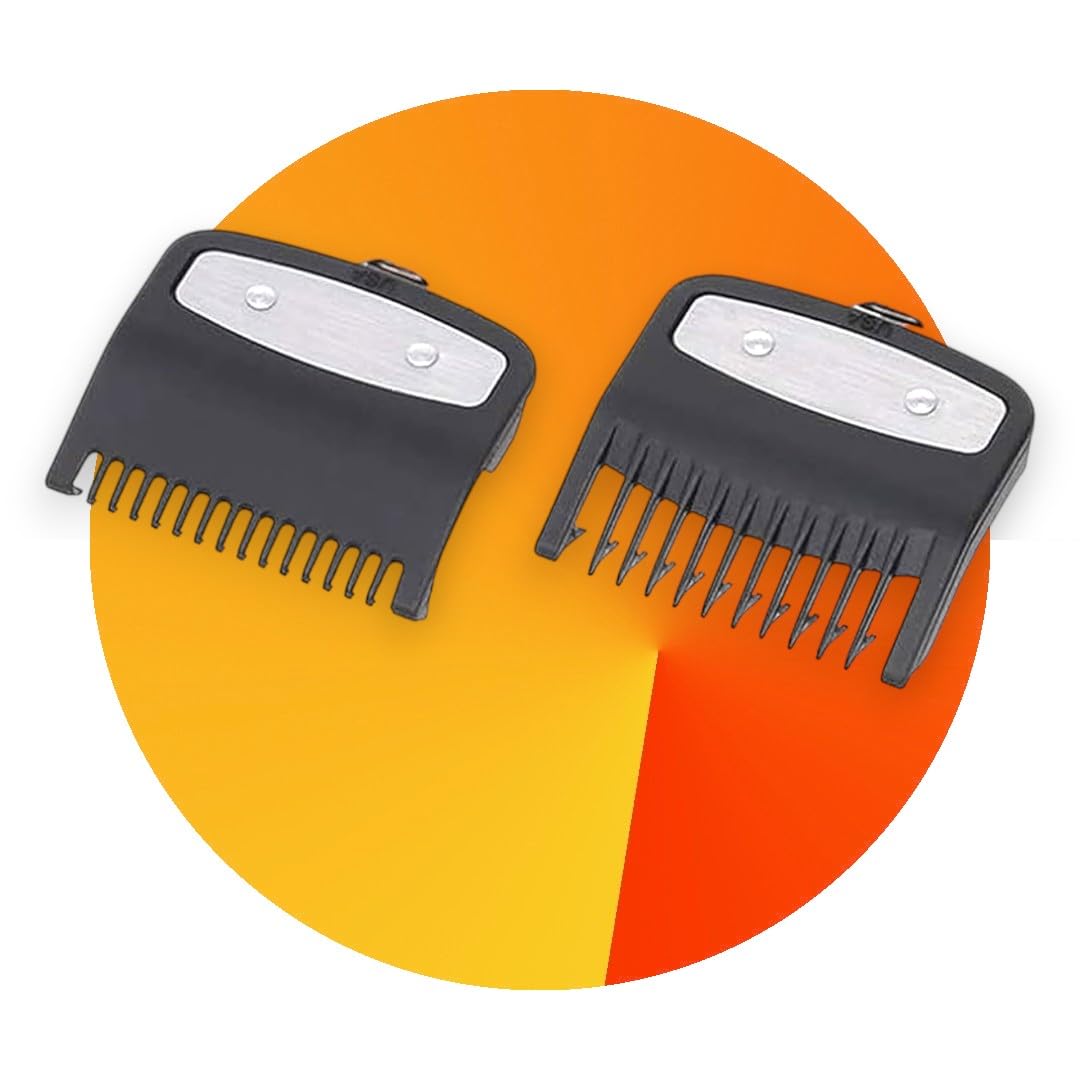 2 Pieces Hair Cutting Comb Set Professional Hair Cutting Machine Replacement Compatible with VGR and Some Other 3/1.5mm
