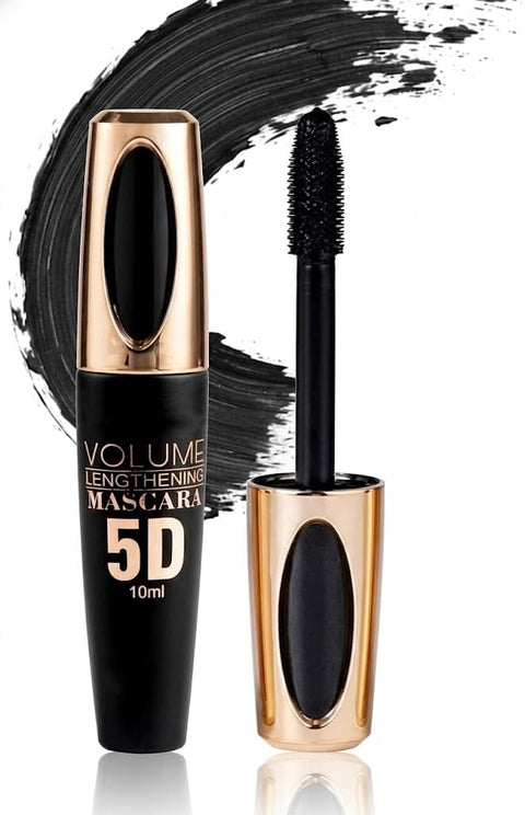Mascara Waterproof, Volume and Length Waterproof,Extra Long Thick 5D Black,Lengthening,False Lash Effect