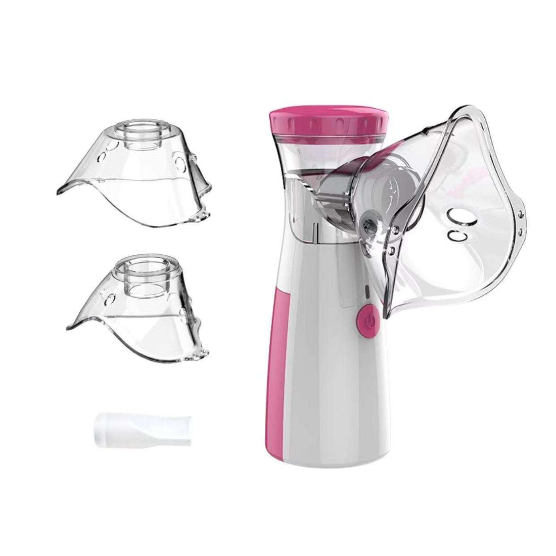 Portable Steam Inhaler Pink White Battery Operated with Face Mask Cup for Kids Adults