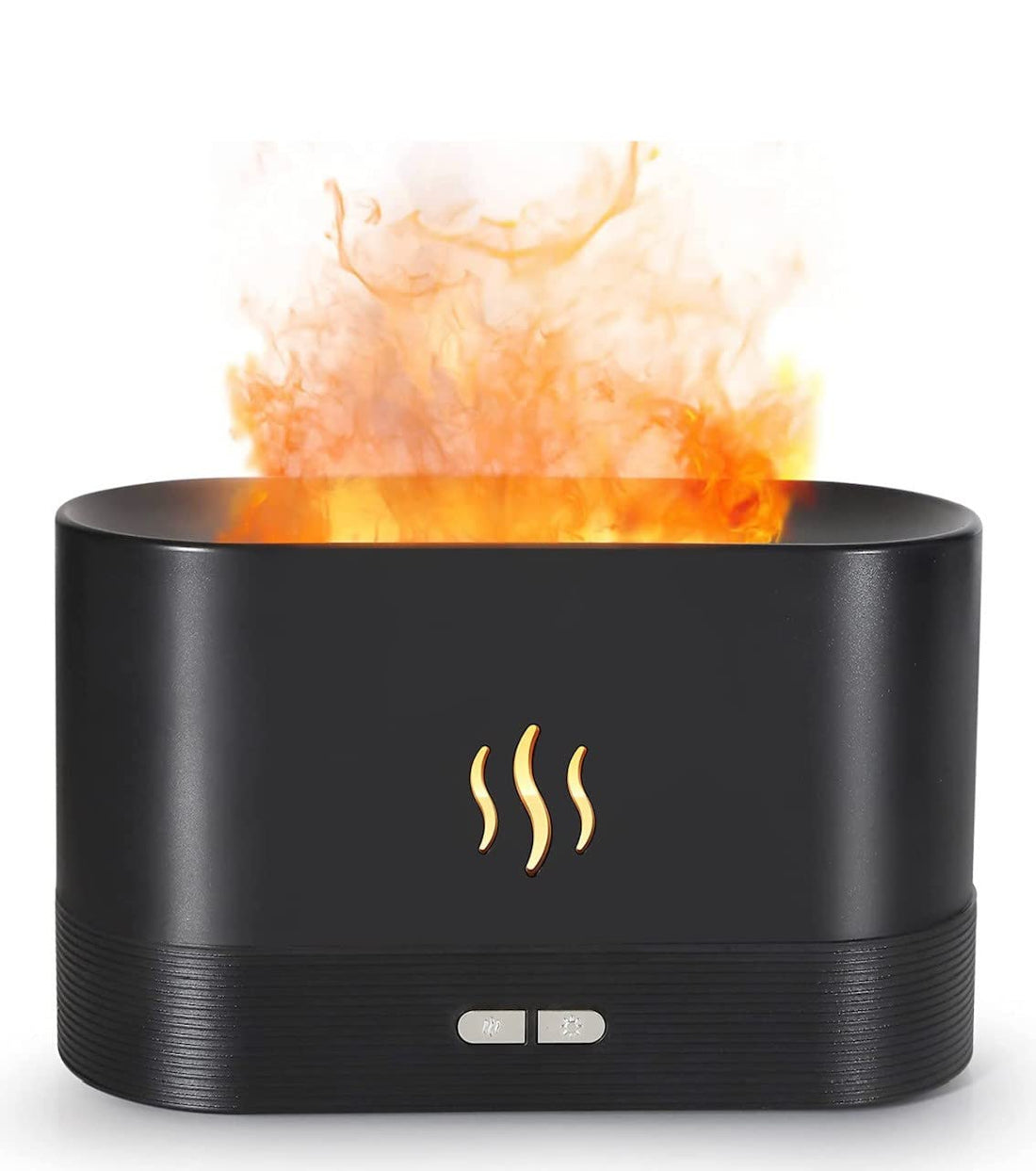 AWH Humidifier Flame Aroma Diffuser Aromatherapy Light Mist Atomizer Auto Off Protection for Spa Home Yoga Office 180ml Black, No