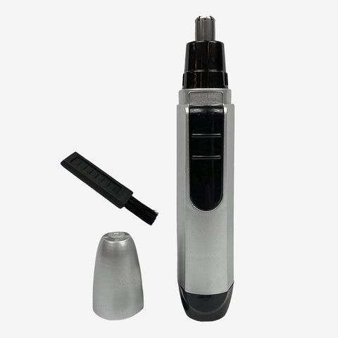 Ear and Nose Hair Trimmer for Men or Women | Cordless Electric Dual Blade Grooming Tool in Silver Powered by Battery and Water Resistant with Skin Safe Stainless-Steel Blades