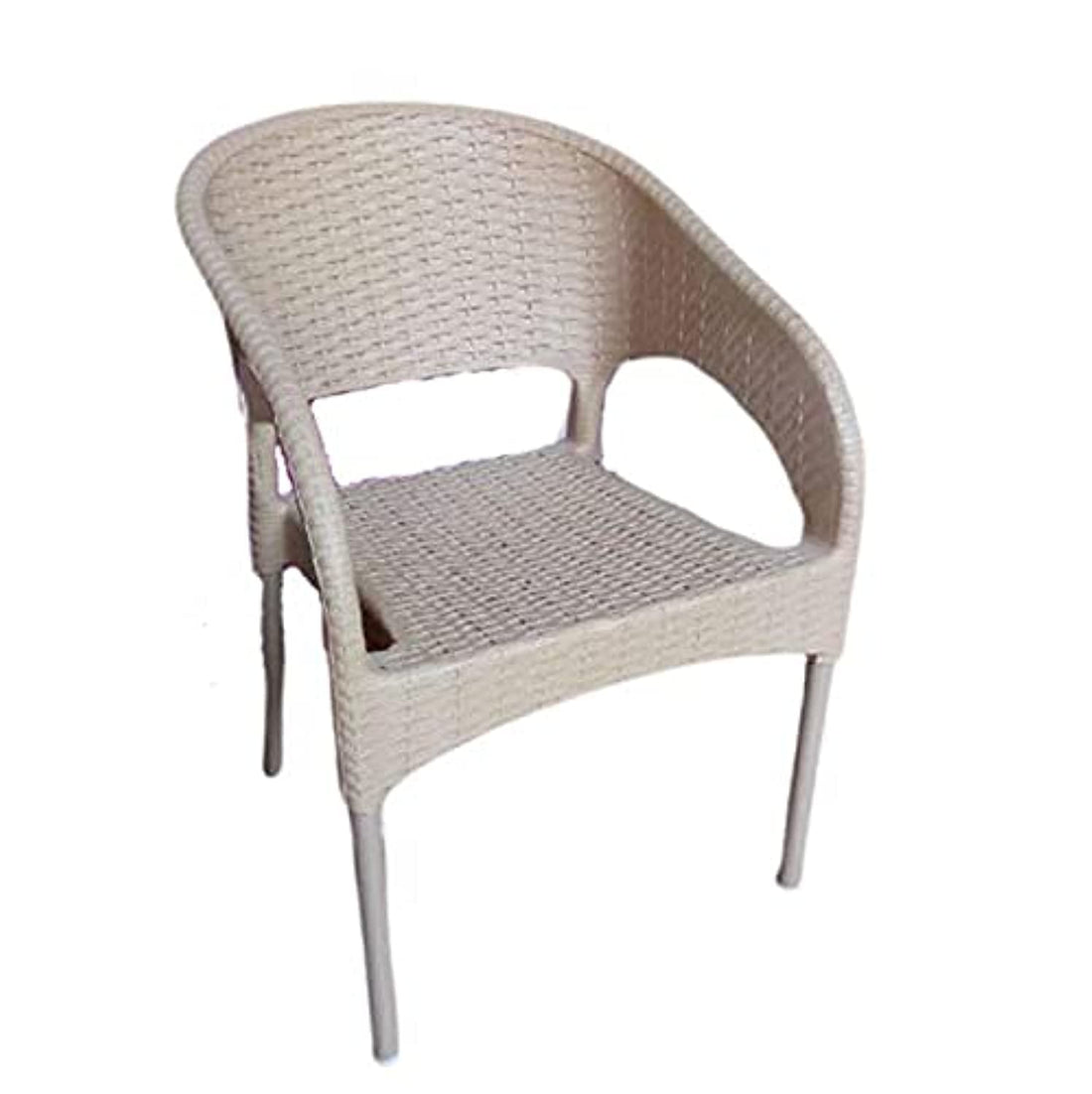 Rattan jumbo chair with plastic legs, Brown