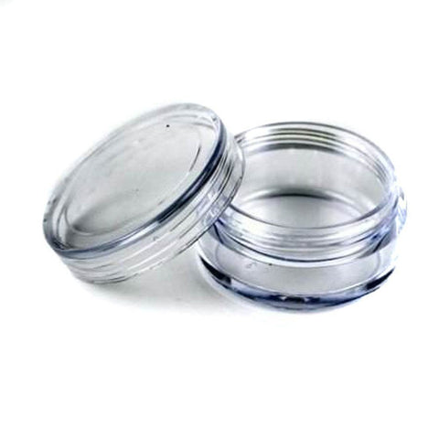 Soft 'N Style 50 Pcs Empty Clear Plastic Cosmetic Containers 5g /5 ml Size Jars Pot Eyshadow Container Lot Size: Diameter: 1 1/4" inch X Height: 3/4 inch