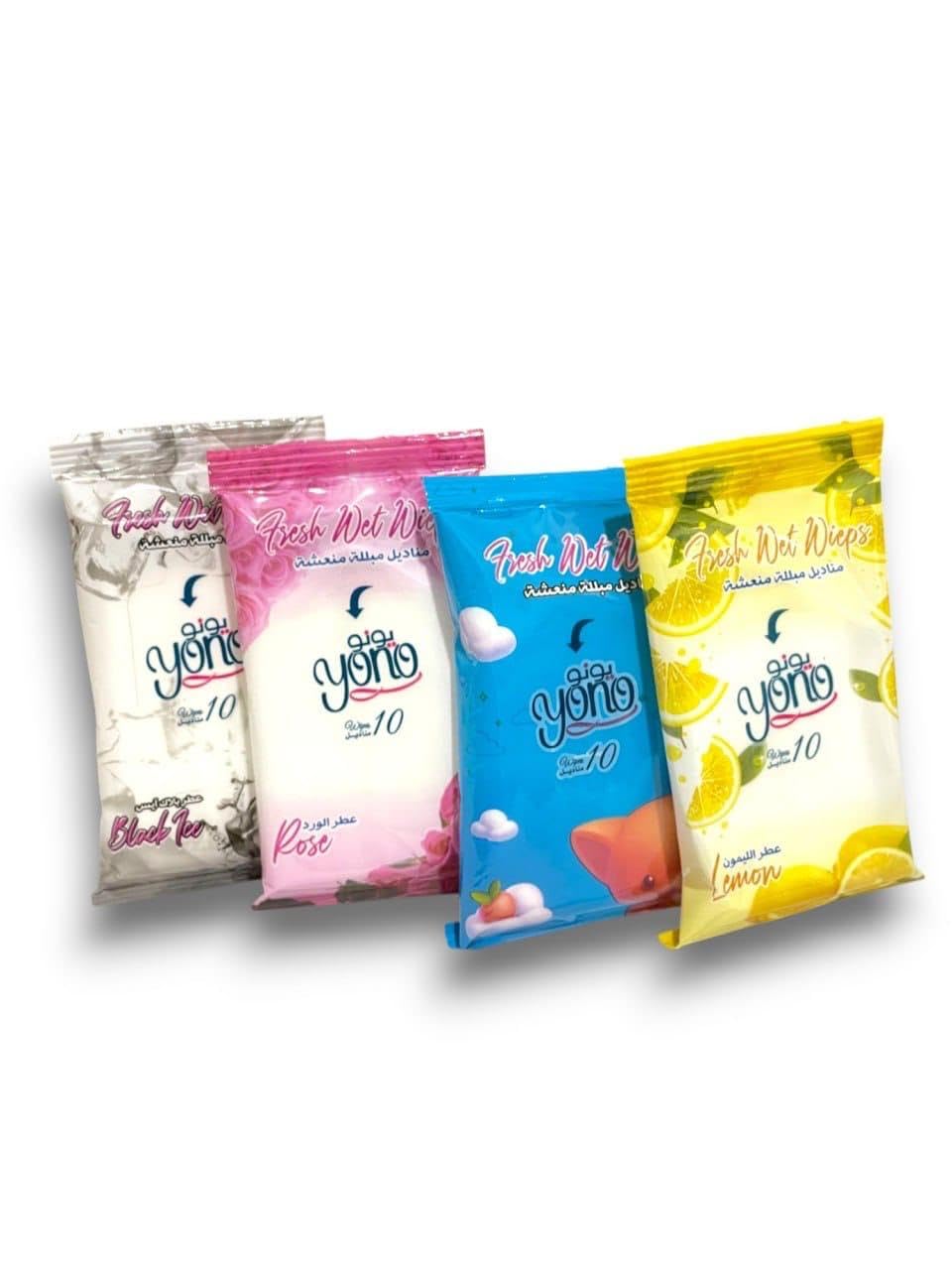 Yono Set Of 4 Pieces Ultra Soft Refreshing Wet Wipes Multi Scented