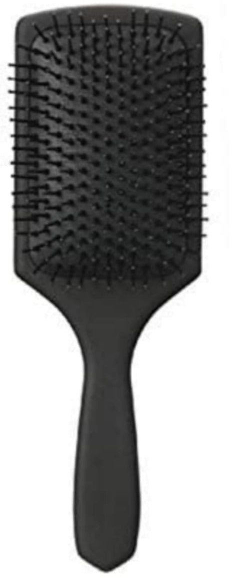 MT Rectangular Hairbrush with Large Cushions, Ideal for Drying and Detangling Hair, for Easy Styling, Straightening, and Smoothing. Black. (1-Piece Set)