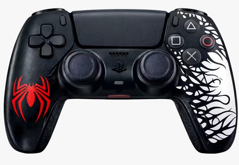 Silicone Case Compatible with Playstation 5 | Flexible Case with Analog Covers Compatible with Spider-Man Deadskull Red
