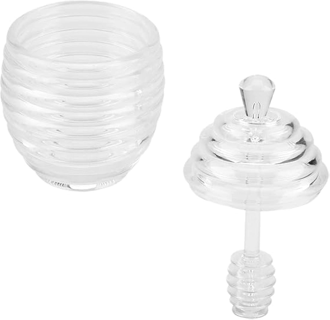 Honey Jar 265ml Honeycomb Clear Honey Jar with Lid, Honey Storage and Dispenser 1 Piece