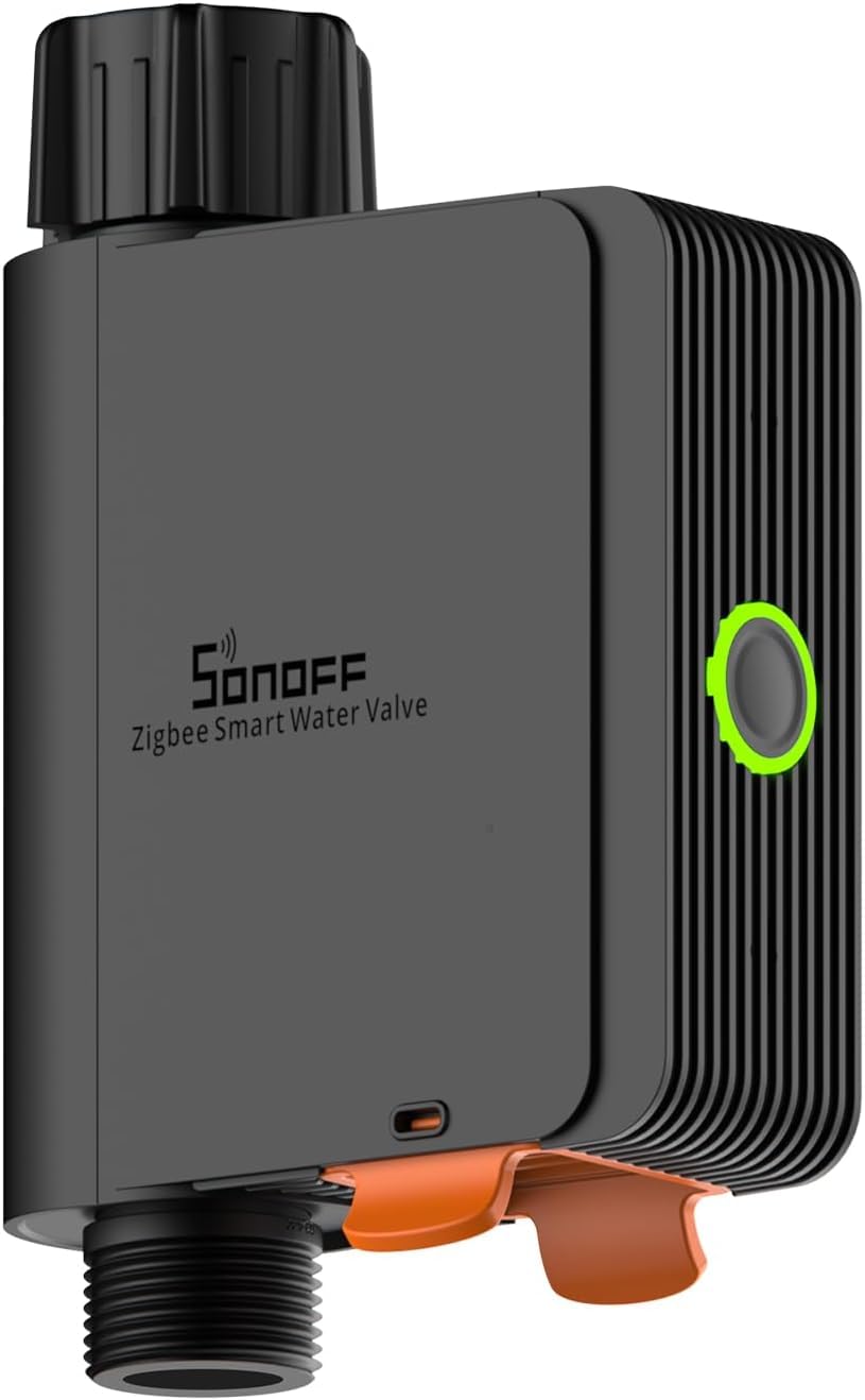 SONOFF SWV-BSP Zigbee Smart Hose Timer for Outdoor Watering, Easy Faucet Install, Automate Water & Sprinkler Schedules for Lawn, Garden & Yard Care. Works with Alexa & Google Home