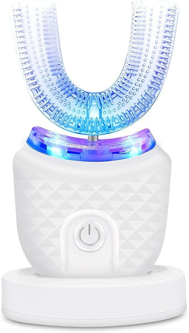 Ultrasonic Electric Toothbrush, U Shaped Automatic Toothbrush for Adults 360° Full Mouth Whitening IPX7 Waterproof