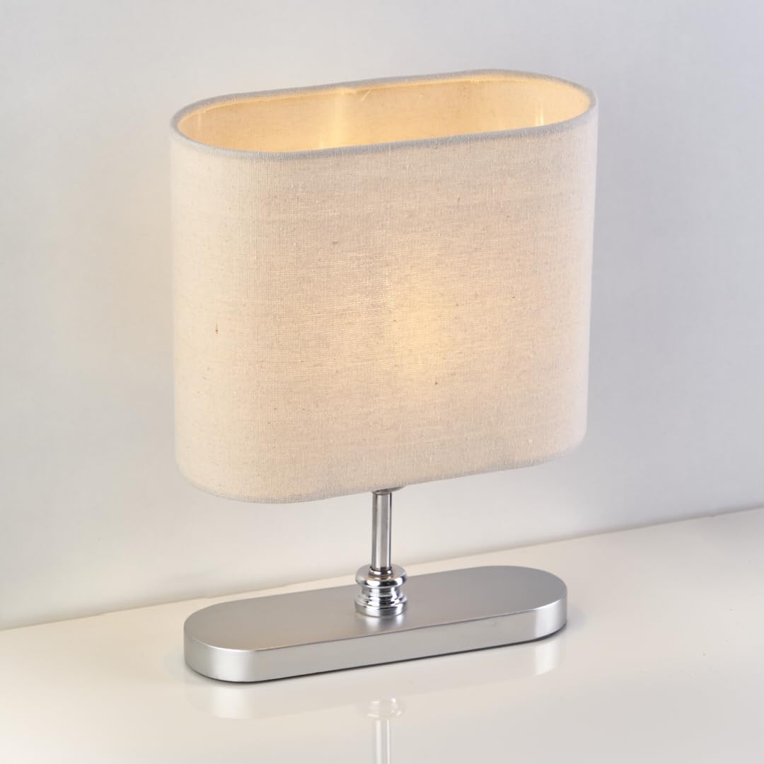Nagafa Shop TB62-S-WH Rowany Modern Table Lamp, Silver