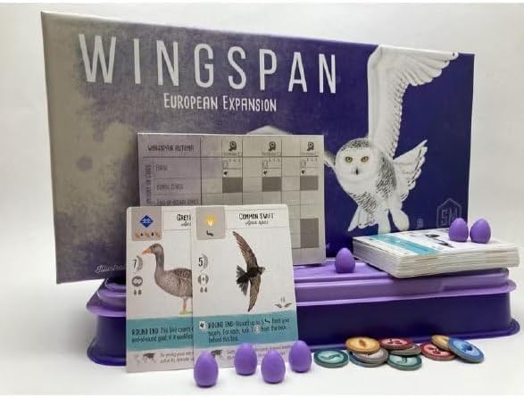 The European Expansion of Wings Hargrave | Add to Her Wings (Base Game) | Load 81 unique birds with new abilities, new objectives, and 15 purple eggs | 1-5 players, 70 minutes