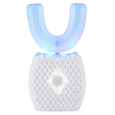 Automatic Ultrasonic Toothbrush, Electric Ultrasonic Toothbrush, 360° Ultrasonic Toothbrush for Adults, Teeth Whitening Brush with Timer, Electric Toothbrush, Wireless Charging (White, M)