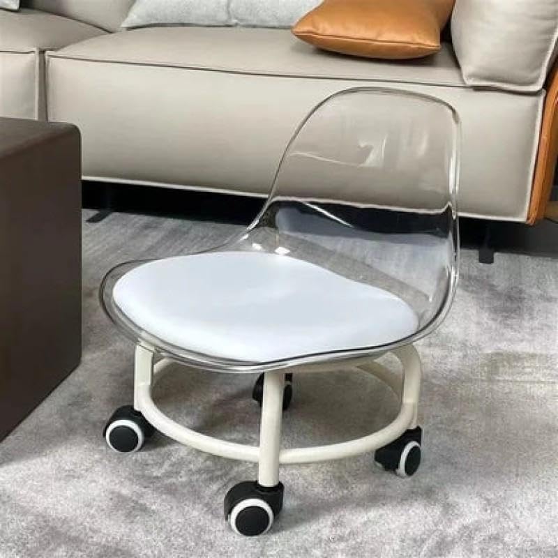 Light Acrylic Chair Home Office and Children's Chair Flexible swivel design combines comfort and elegance for home offices, study corners and hobby areas, with a supportive curved back and wheels for