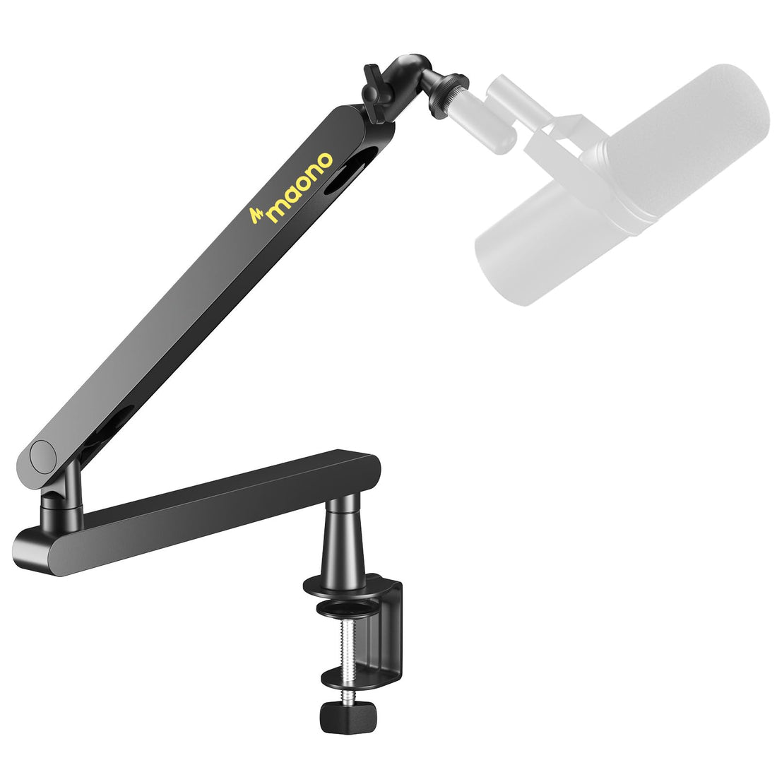 MAONO Low Profile Microphone Arm, Mic Boom Arm with Cable Management Channels, Desk Clamp, Versatile Mounting, and Fully Adjustable, Heavy Duty Microphone Stand for Podcast, Streaming, Gaming(BA92)